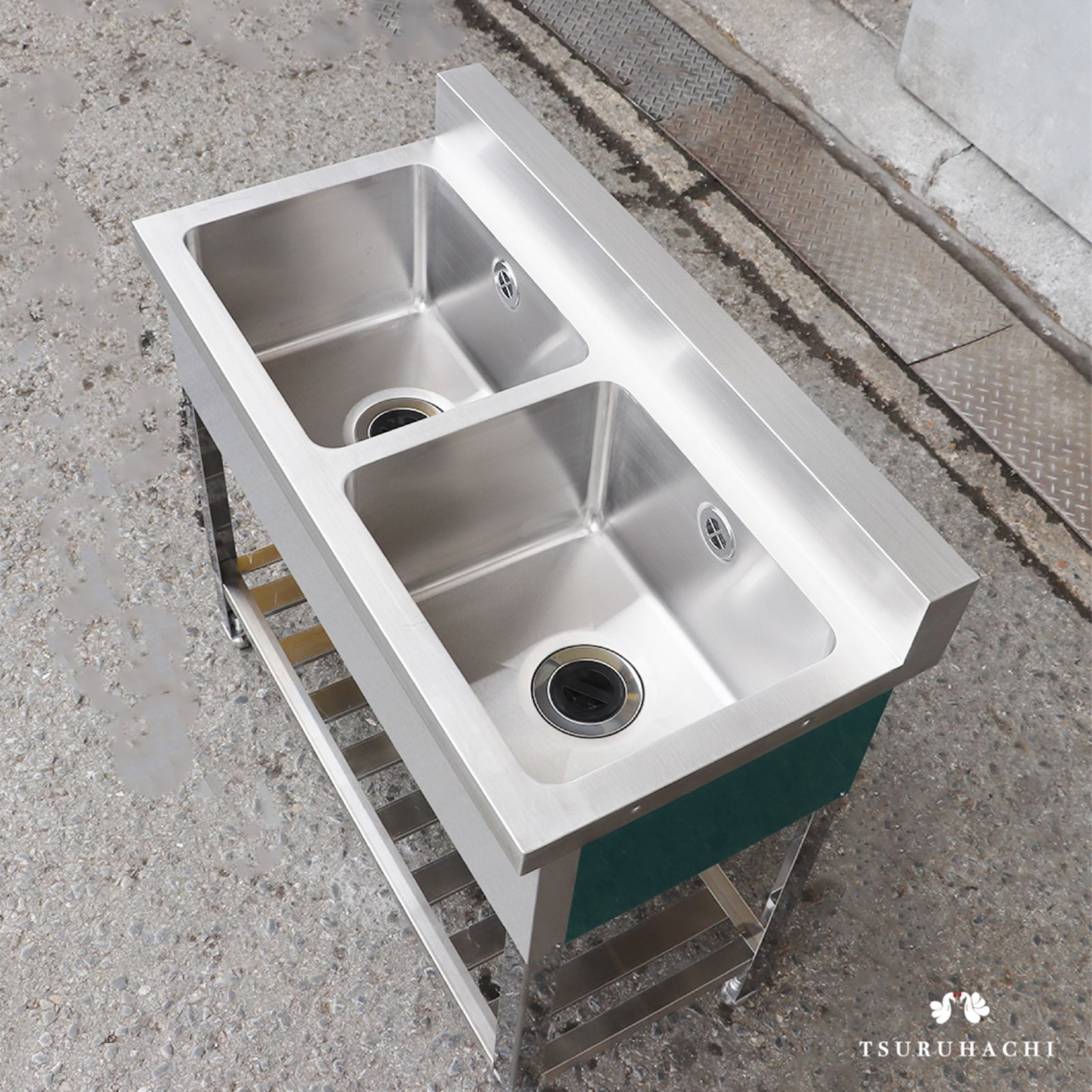  横幅900 奥行450 高さ800 mm 二槽シンク その他 シンク コンロ用品
