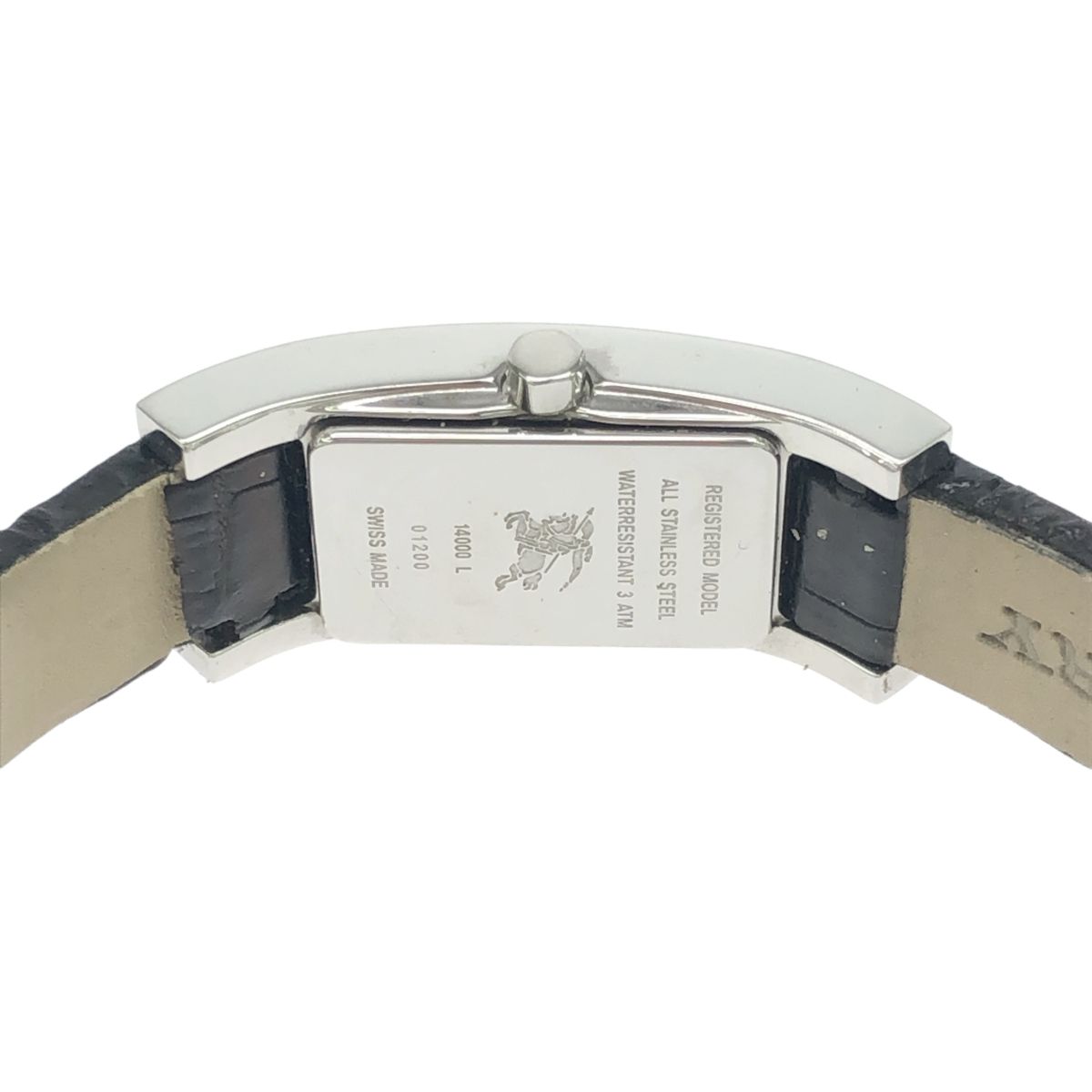 稼働品 BURBERRY バーバリー 腕時計 14000L スクエア 白 腕時計 稼働 BURBERRY バーバリー 14000 L スクエア クォーツ ブラック
