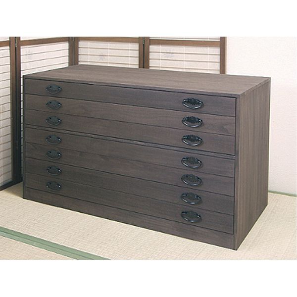 新品・国産品：桐たんす７段「咲」焼桐色系とのこ仕上げ　着物用　桐箪笥　桐タンス　１４営業日以内の発送