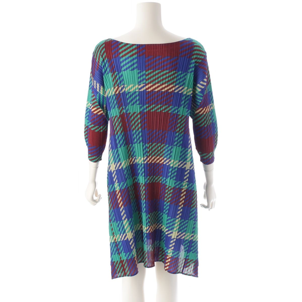 プリーツプリーズ イッセイミヤケ チェック柄 ワンピース PP43-JH685  