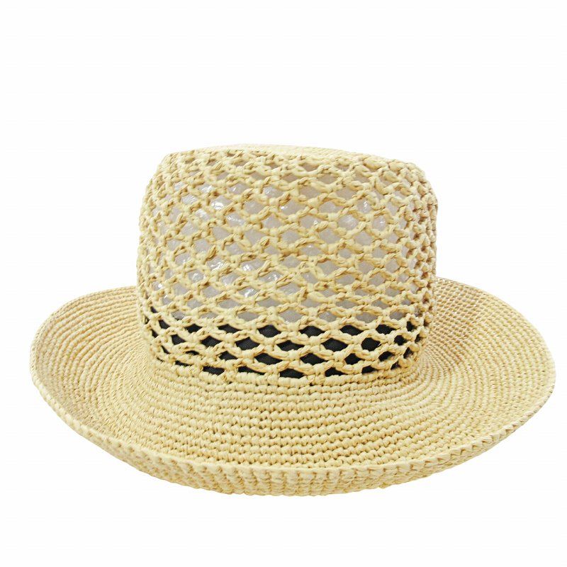 JANESSA LEONE ジャネッサレオネ ストローハット 麦わら帽子 M