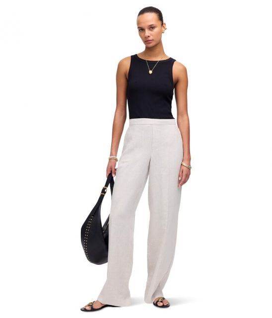 【送料無料】 メイドウェル レディース カジュアルパンツ ボトムス Elastic Pull-On - Linen Oat