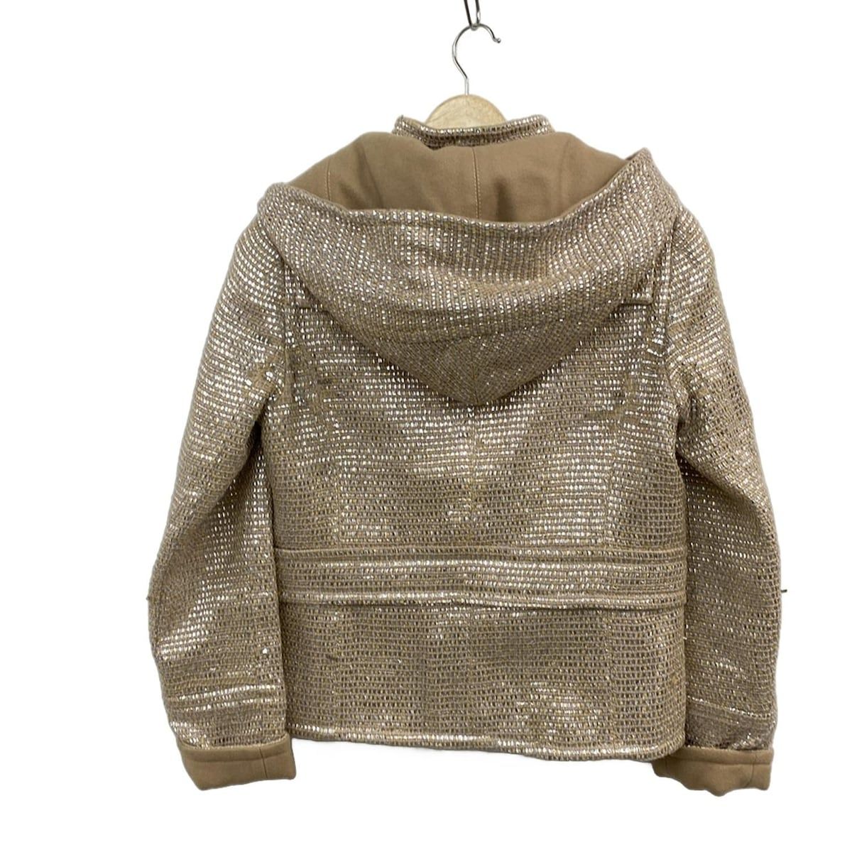 エミリオプッチ ダッフルコート サイズUSA 4 レディース - ベージュ×ライトピンク×マルチ 長袖|ツイード|ラメ|フード着脱可|秋