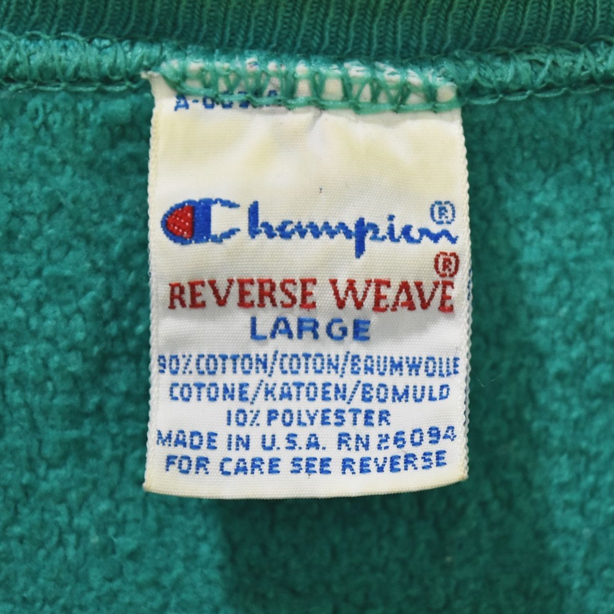 刺繍タグ】 90sヴィンテージ USA製 チャンピオン Champion リバースウィーブ REVERSE WEAVE WARTBURG  三段中抜きカレッジロゴ スウェット トレーナー L エメラルドグリーン メンズ - メルカリ