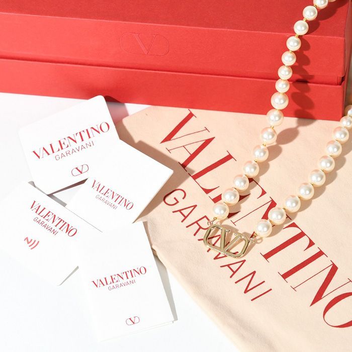 VALENTINO ヴァレンティノ Vロゴシグネチャー パールネックレス
