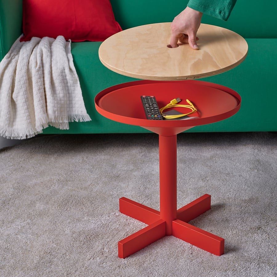 【販売終了色】IKEA ヘムネス　サイドテーブル　赤 販売終了色】IKEA ヘムネス サイドテーブル 赤 - メルカリ