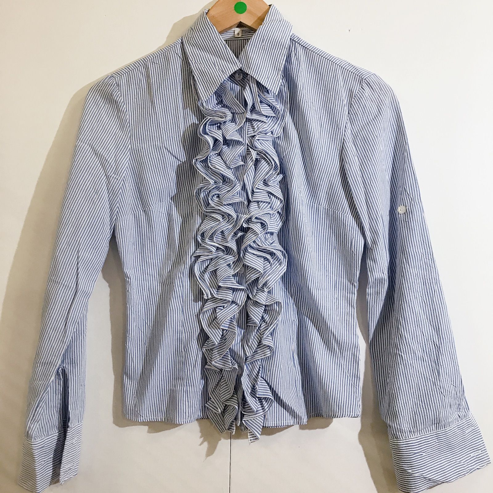 美品】NARACAMICIE ナラカミーチェ ブラウス ストライプ フリル シャツ