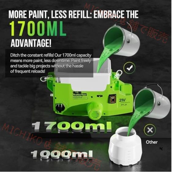 W高圧コードレスペイントスプレー HVLPペイントスプレーウォールスプレーガン