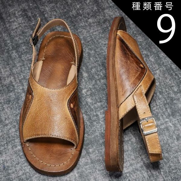 種類9 ブラック|26cm メンズ サンダル 本革 グラディエーターサンダル 2cm クラシック おしゃれ ブラック ダークブラウン ブラウン 柔らかい 蒸れない 夏 サマー おしゃれ 22cm 23cm 27.5cm 28cm