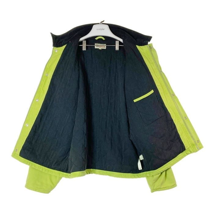 ☆STUSSY ステューシー WASHED CANVAS SHOP JACKET ネオンイエロー