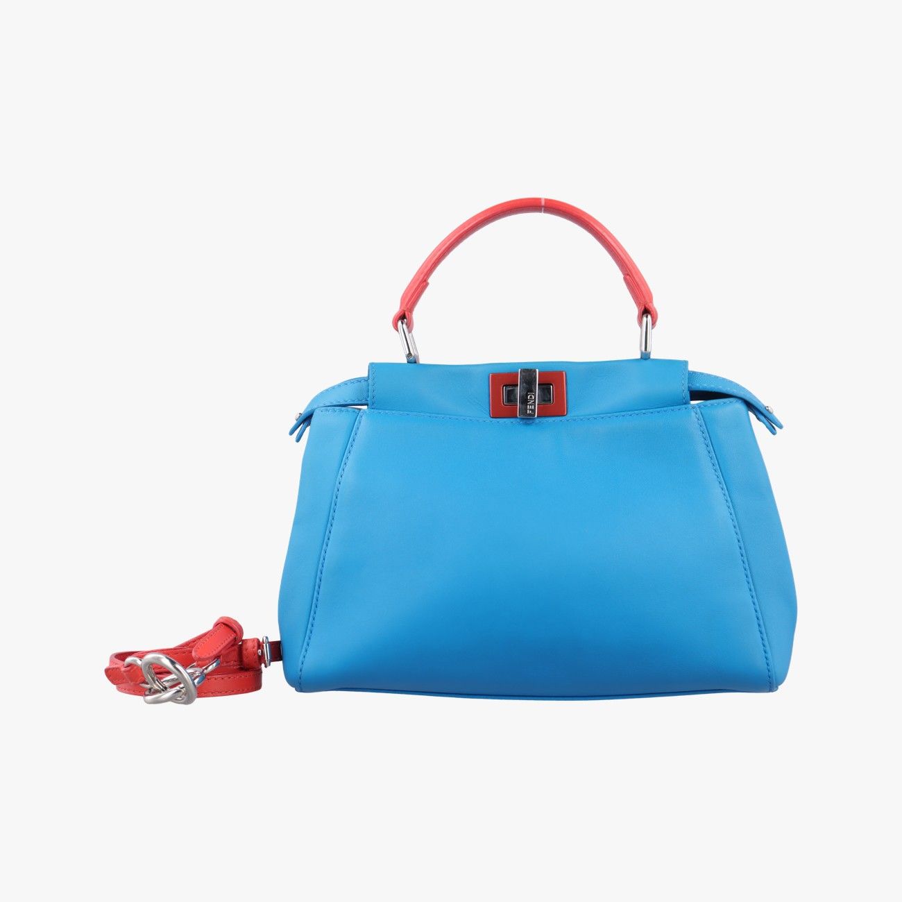 ＊FENDI＊ピーカブー ミニ デニム調ブルーレザー バッグ ピーカブー ミニ カーフレザー ブルー | Fendi