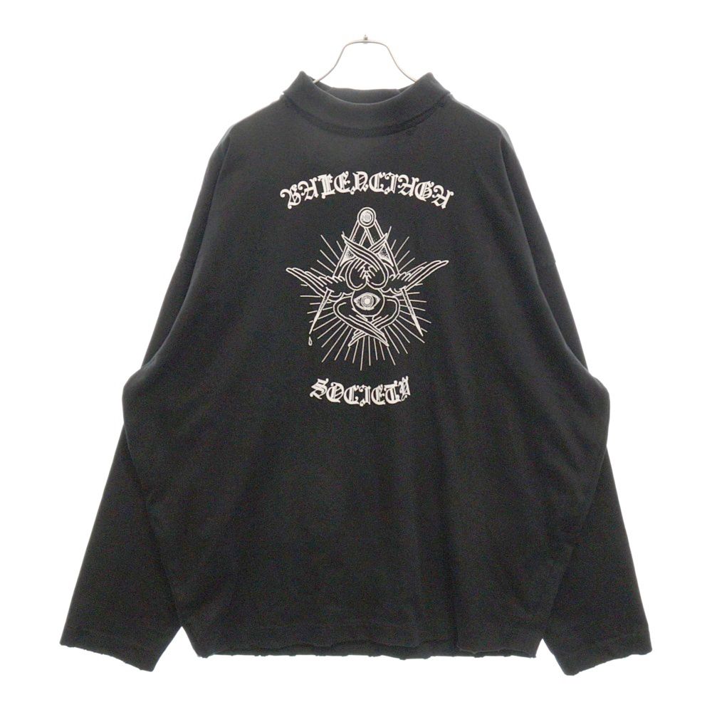 BALENCIAGA (バレンシアガ) 20AW Free Your Mind フリーユアマインド ハイネック ロングスリーブ スウェットトレーナー ブラック 641621 TJV78