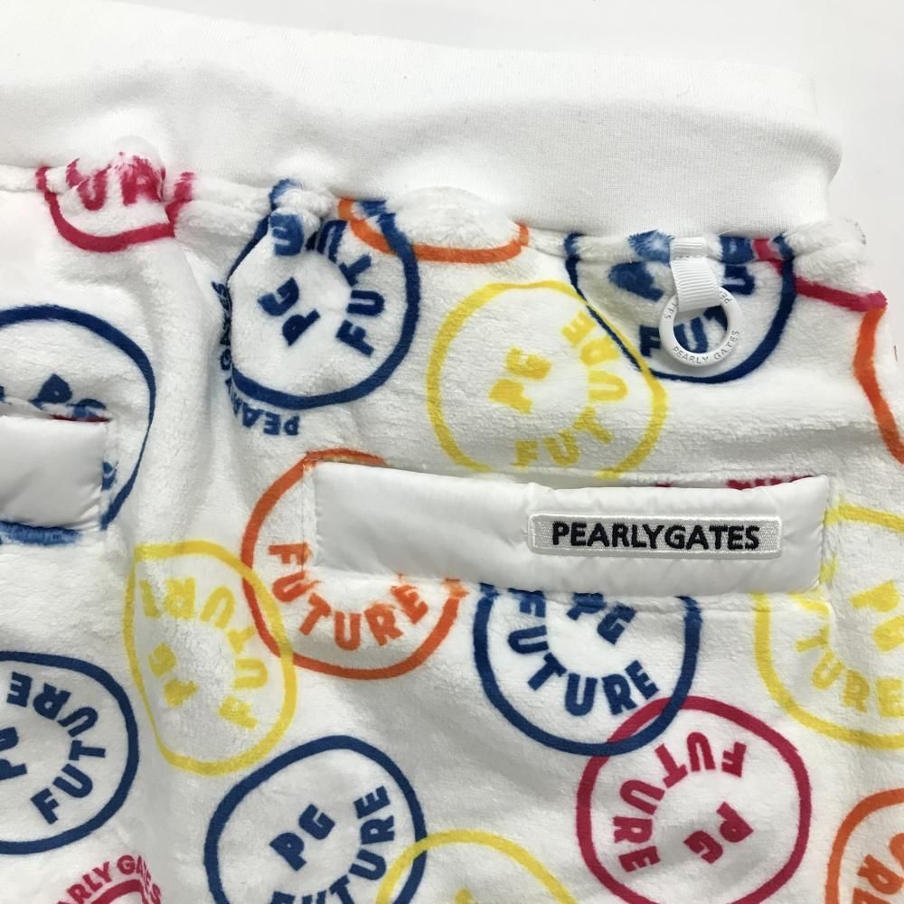 パーリーゲイツ ベロアスカート 白×マルチカラー FUTUREニコ 裏ボア ウエストゴム レディース 0 S ゴルフウェア PEARLY GATES WHITEMONARCHHOTEL_COM