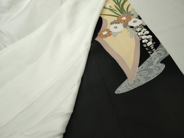 平和屋着物□豪華黒留袖 駒刺繍 花籠文 金彩 正絹 逸品 AABB5307cs