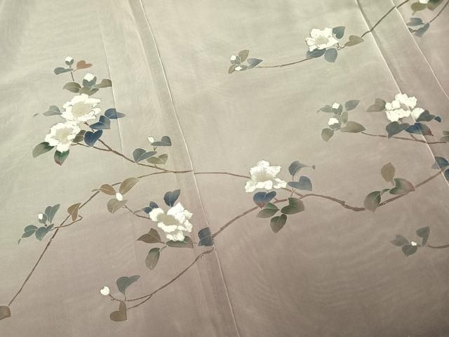 平和屋着物▽訪問着　無双　紗袷　紗×紗　手描き　枝花文　正絹　逸品　AAAV2665fy 平和屋着物▽訪問着 無双 紗袷 紗×紗 手描き 枝花文 正絹 逸品