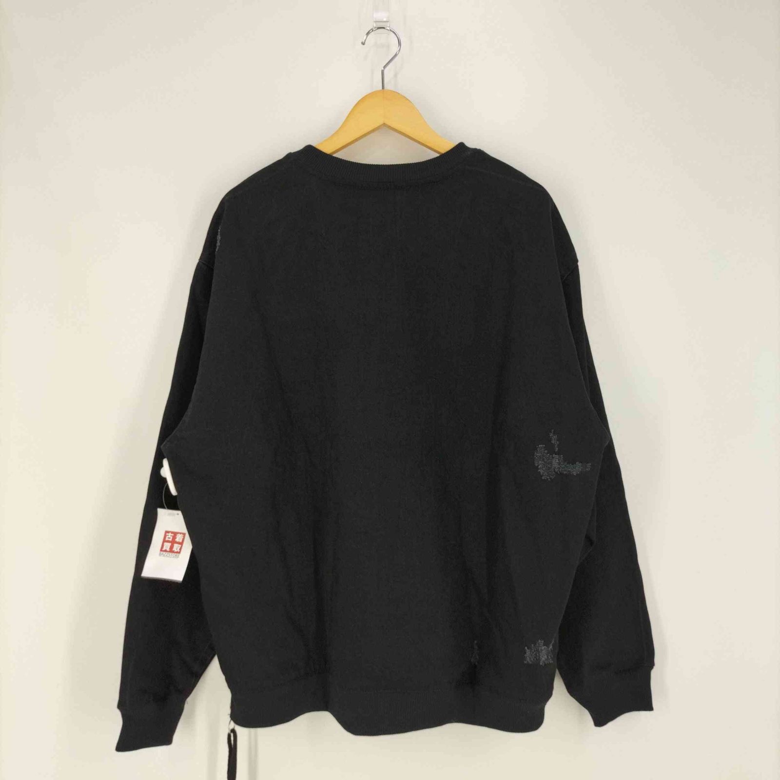 ザラ ZARA ダメージ加工 デニム地 ジッパー スウェットシャツ