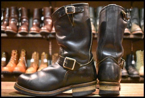  7 5 D PT 91刺繍 レッドウィング 2268 エンジニア 黒 ブラッククローム スチールトゥ プルオン ブーツ redwing FI 536 エンジニアブーツ ブーツ 革靴