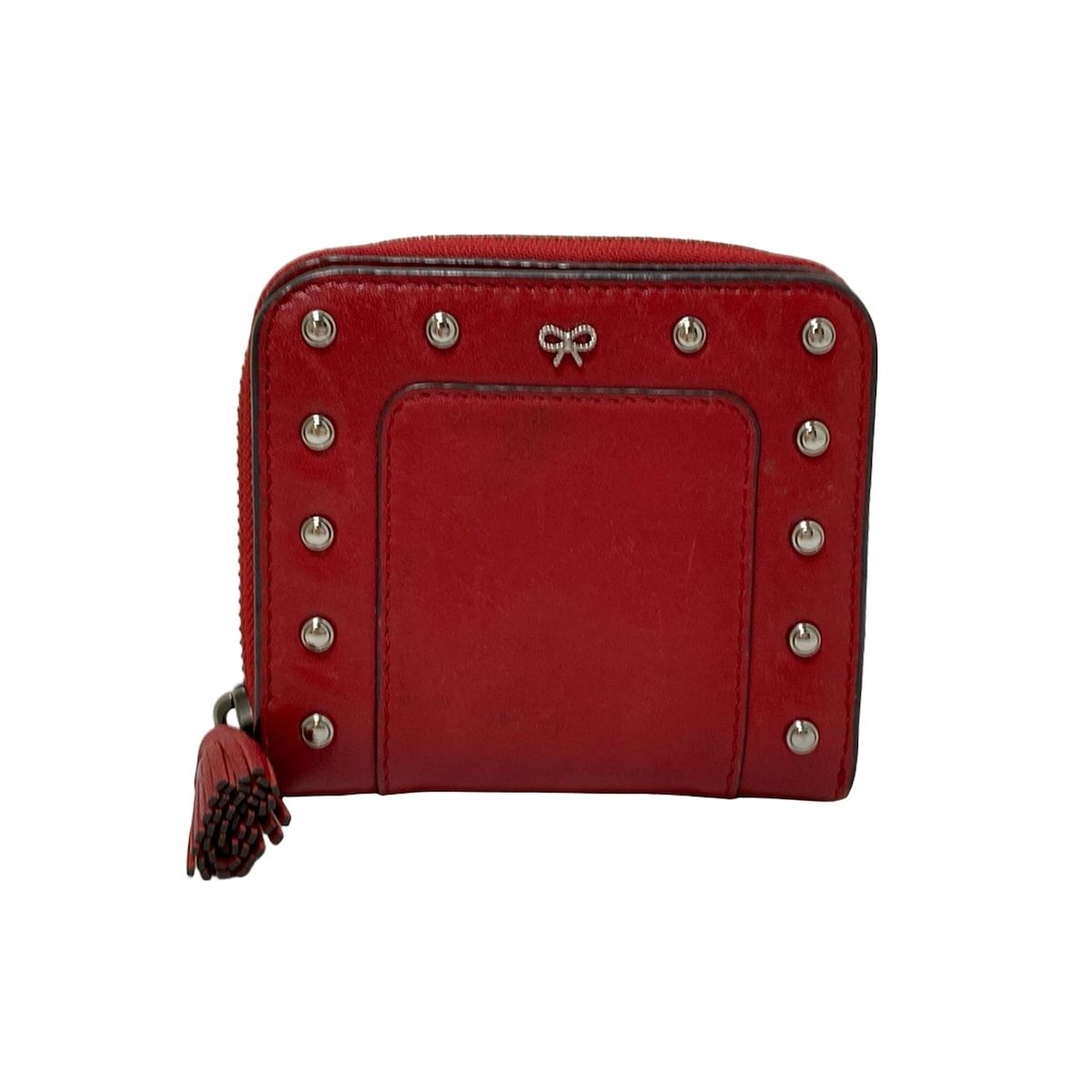 ＼半額SALE／ Anya Hindmarch(アニヤハインドマーチ) 2つ折り財布 - レッド 小物