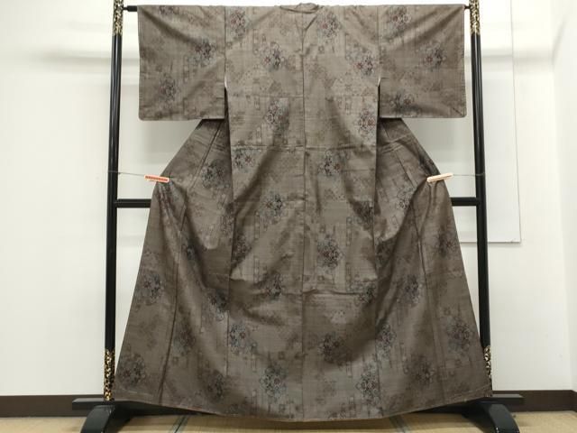 平和屋着物●本場大島紬　9マルキ　吉祥花文　正絹　逸品　CAAS9382th 平和屋着物○本場大島紬 9マルキ 吉祥花文 正絹 逸品 CAAS9382th