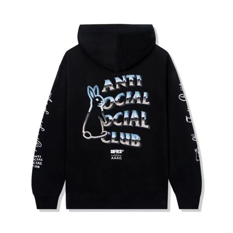 FR2連名ASSC FXXKING RABBITS 金属色アルファベットウサギ男女カジュアルパーカー - メルカリ