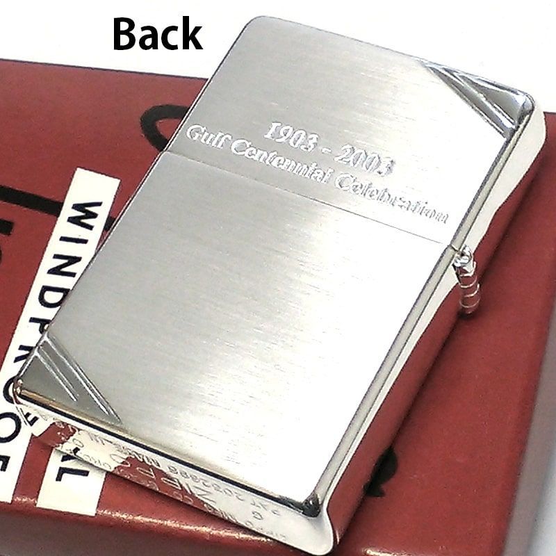 ZIPPO ライター GULF 1937レプリカ フラットトップ レア ジッポ シルバー 10ミクロン 2003年製 シリアルナンバー入り ガルフ  かっこいい 絶版 企業ロゴ ビンテージ 廃盤 珍しい メンズ 未使用品 ギフト  プレゼント|mercariメルカリ官方指定廠商|Bibian比比昂代買代購