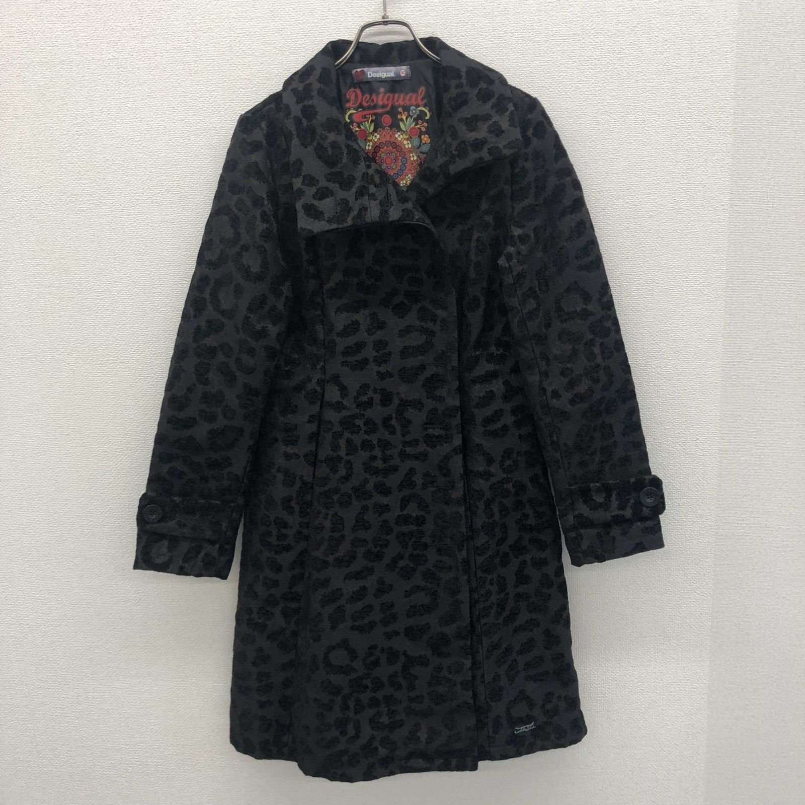 美品　デシグアル　派手柄ロングコート Desigual】デシグアル レディース ロングコート ヒョウ柄 派手