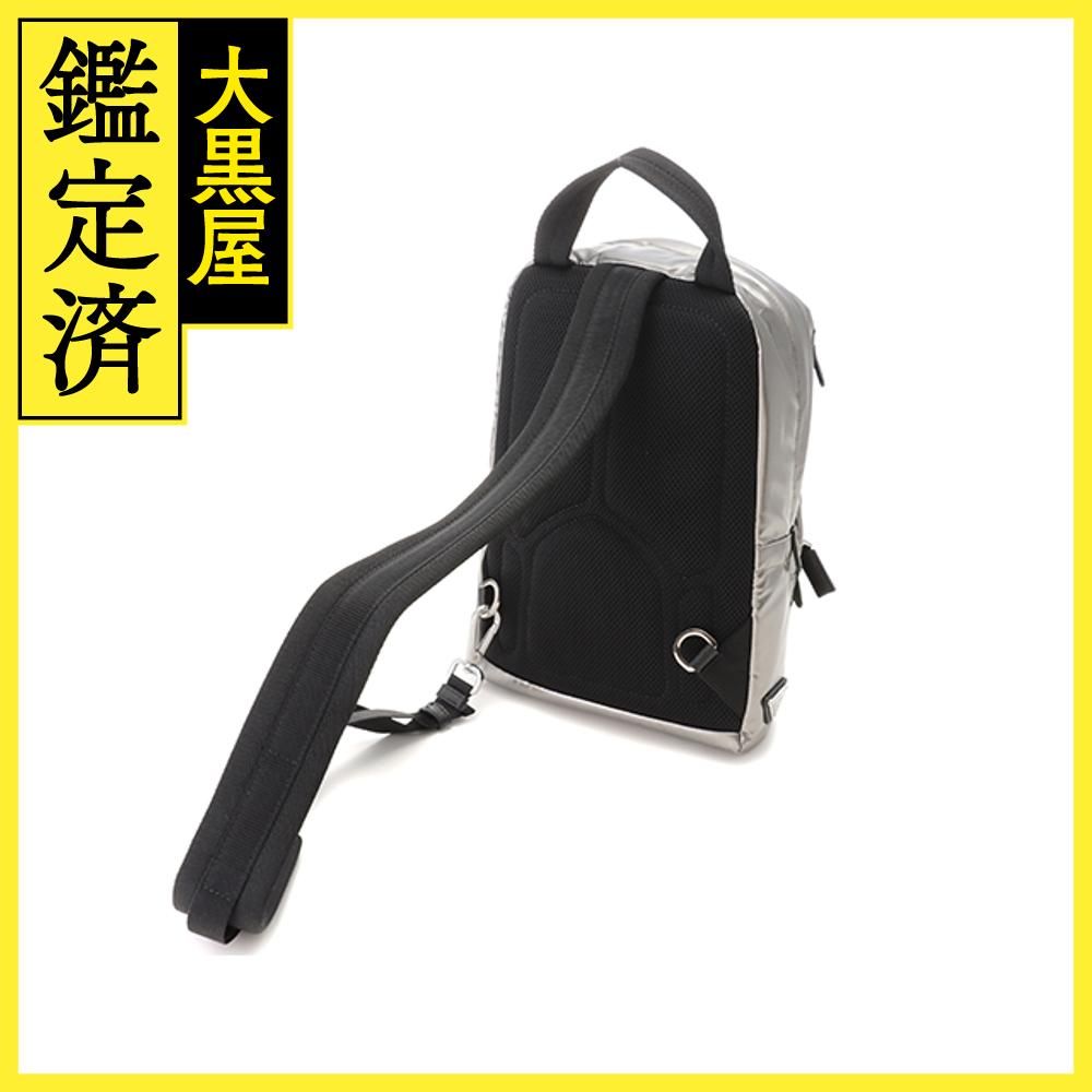 プラダ PVC ナイロン ボディバッグ ワンショルダー 1BZ026 シルバー