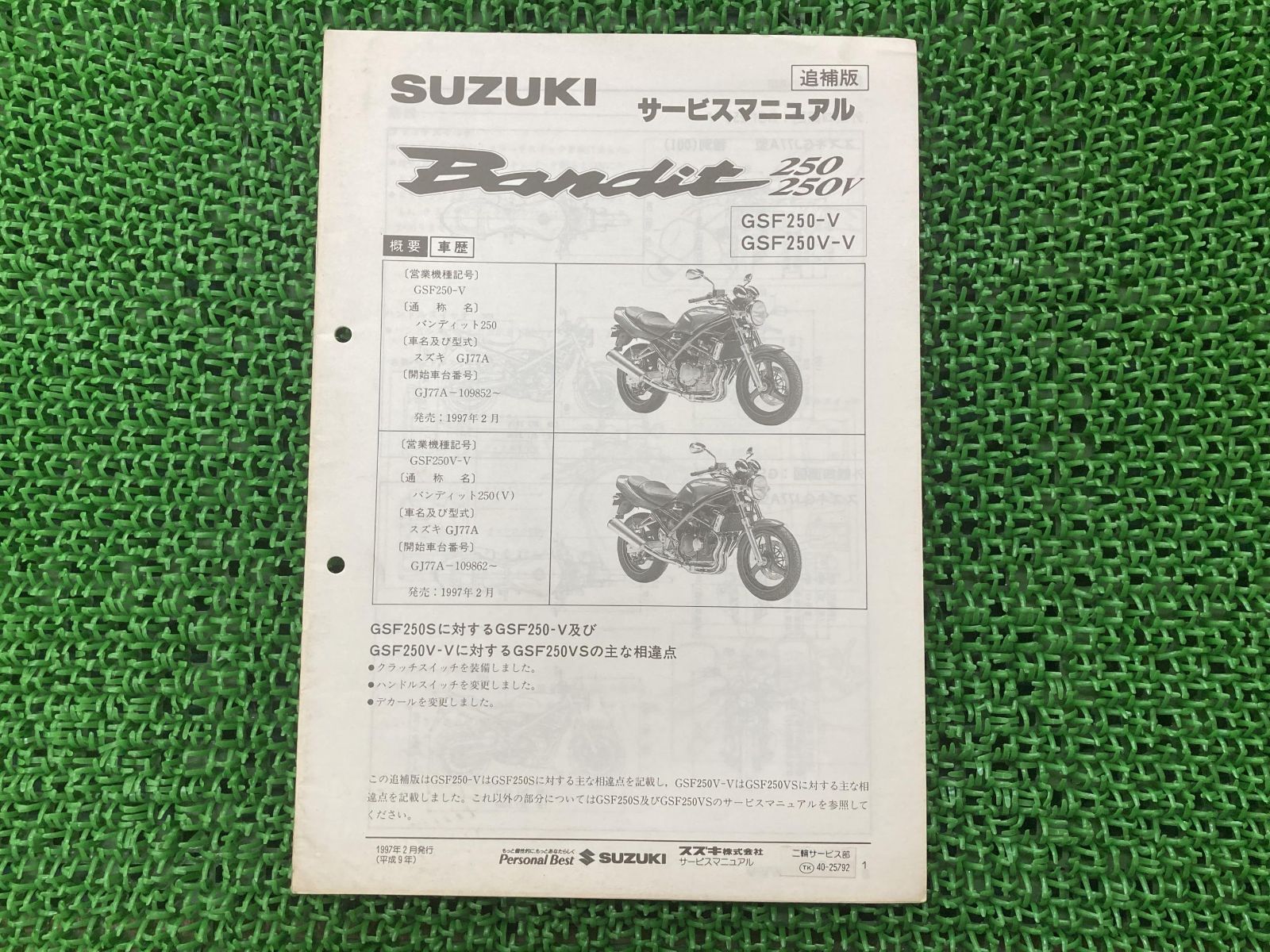 サービスマニュアル買ったったよ。（スズキ バンディット250）by