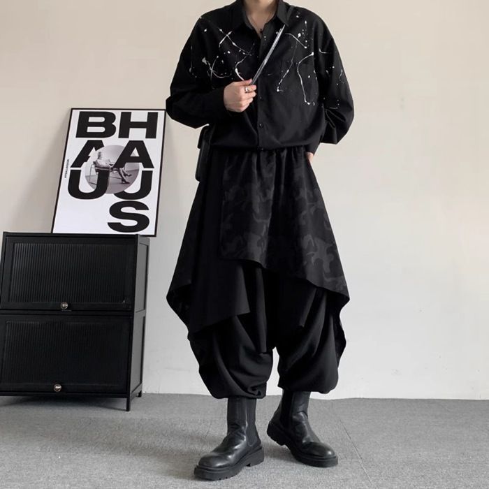 萌 MOYURU モユル ドット柄サルエルパンツ m.a+ ミディアムジャージサルエルパンツ | HUES 福岡セレクト