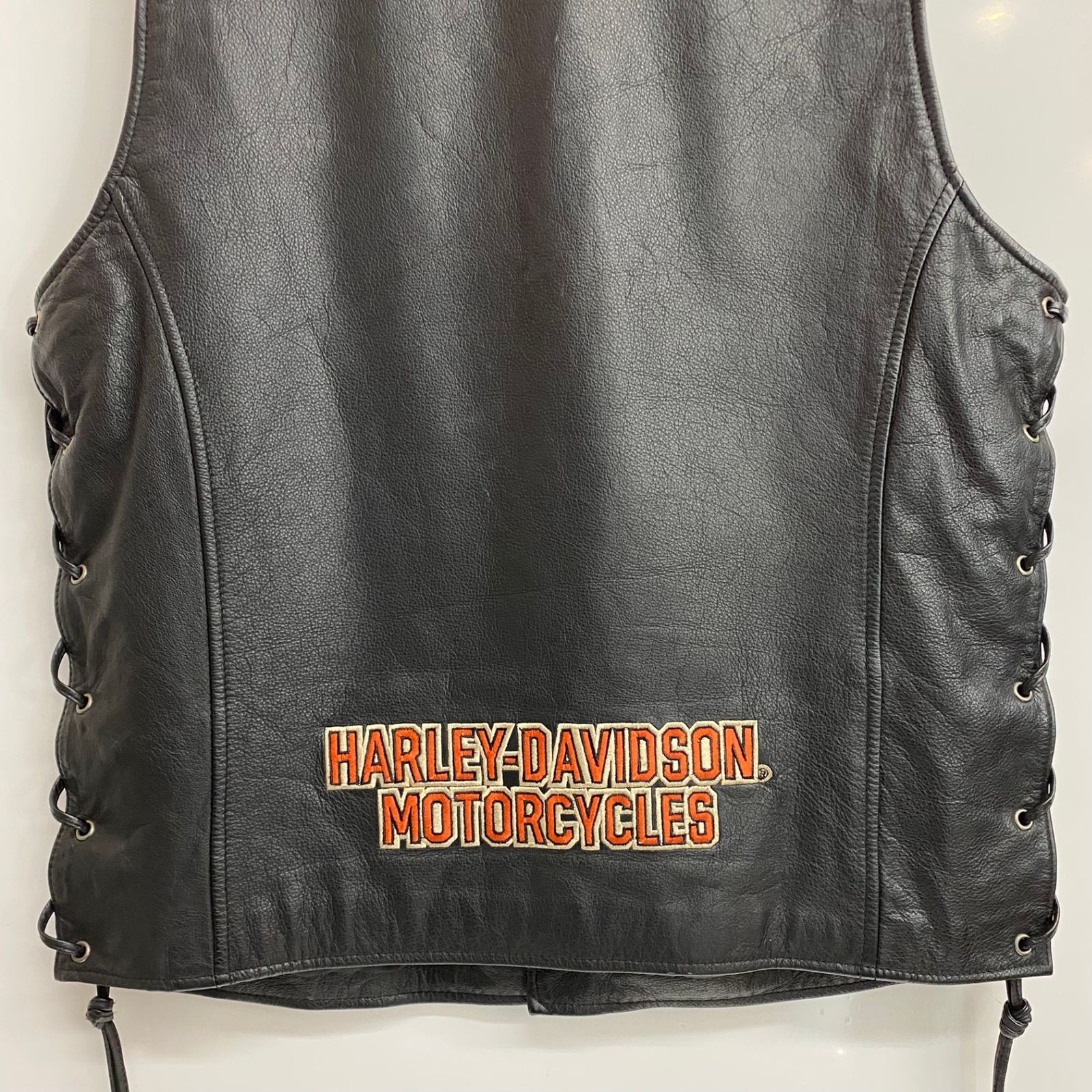 ハーレーダビッドソン HARLEY DAVIDSON レザーベスト ベスト ブラック 