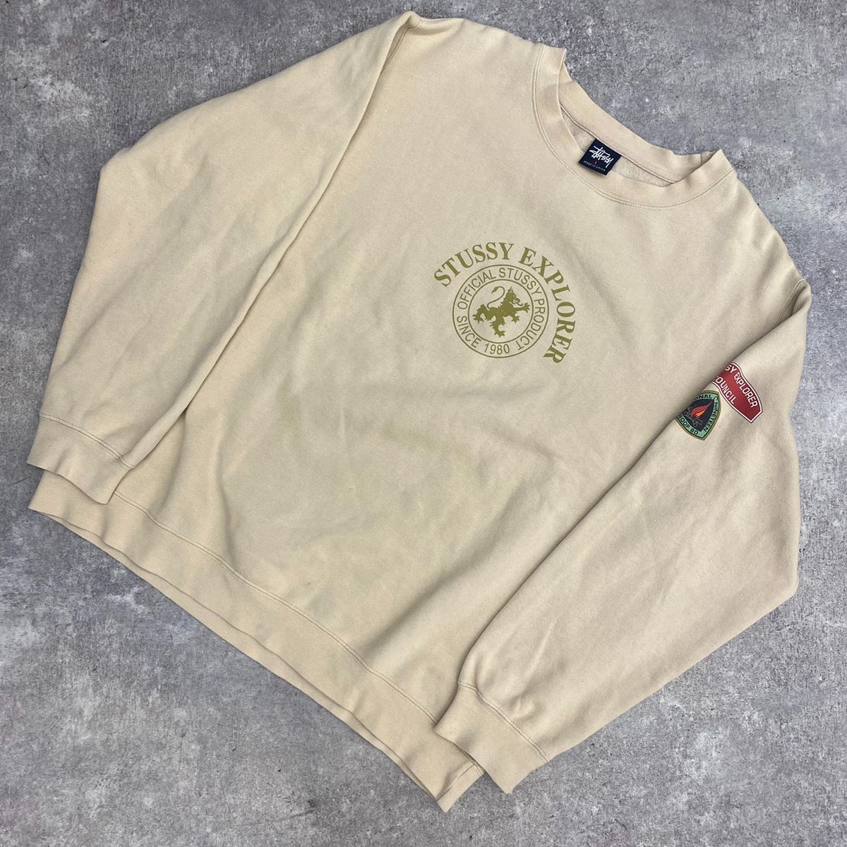 old stussy ステューシー ベージュ スウェット トレーナー 90s | mdh