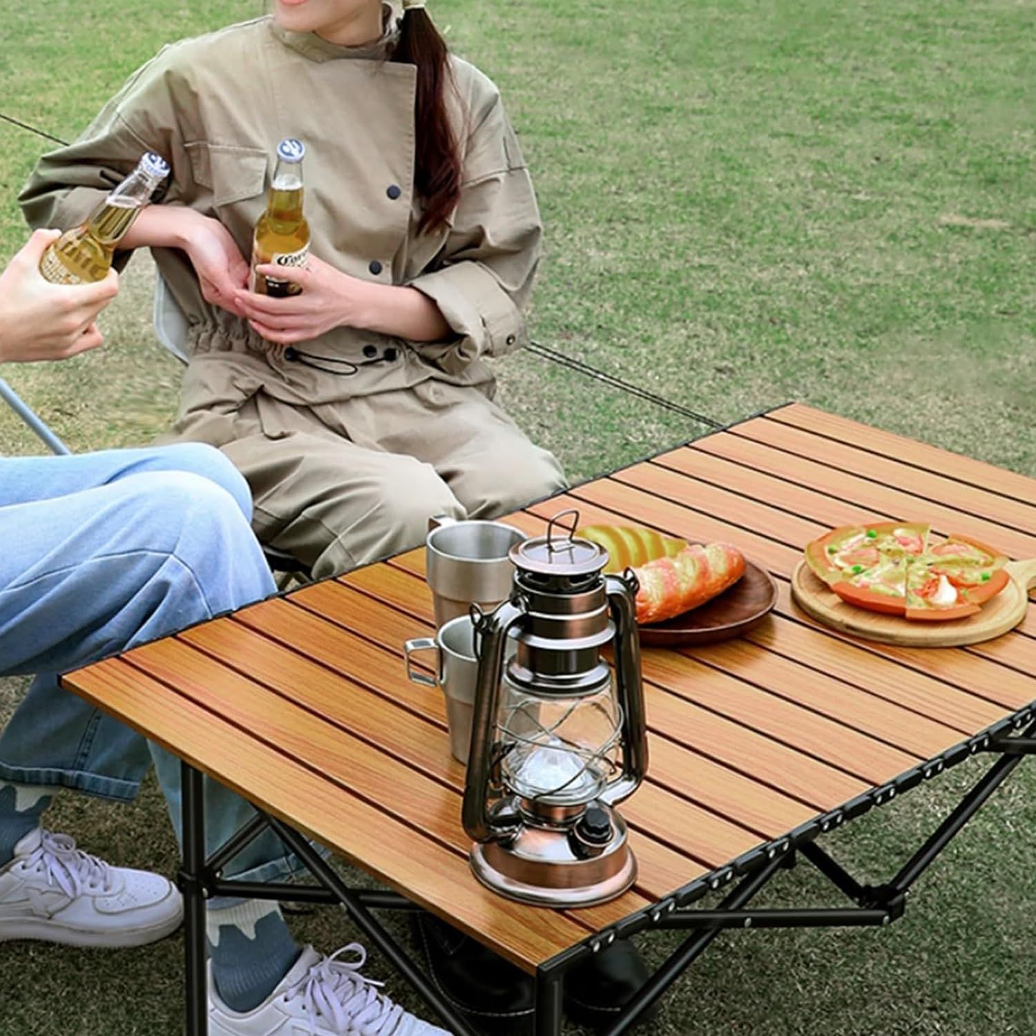 アウトドア　テーブル&椅子セット　ブラック　コンパクト　持ち運び　キャンプ　収納 アウトドア テーブル&椅子セット ブラック コンパクト 持ち運び