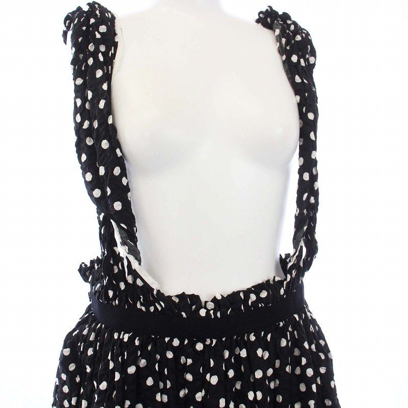 トリココムデギャルソン tricot COMME des GARCONS サロペットスカート ワンピース ドット ひざ丈 S 黒 白 ブラック ホワイト KH SIROKUMA-CORPORATION_COM