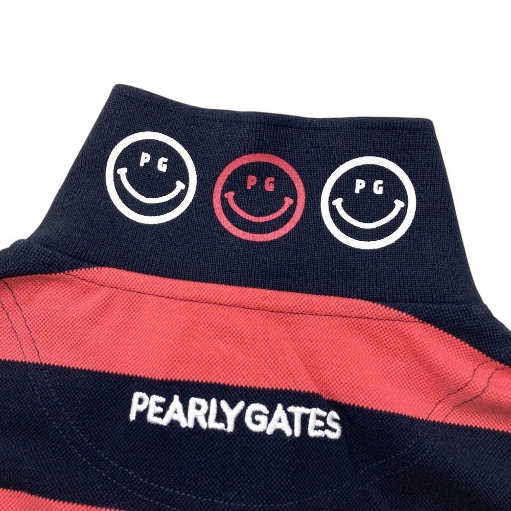 パーリーゲイツ　ニコちゃん柄　ポロシャツ サイズ：0 PEARLY GATES パーリーゲイツ 半袖ポロシャツ ニコちゃん