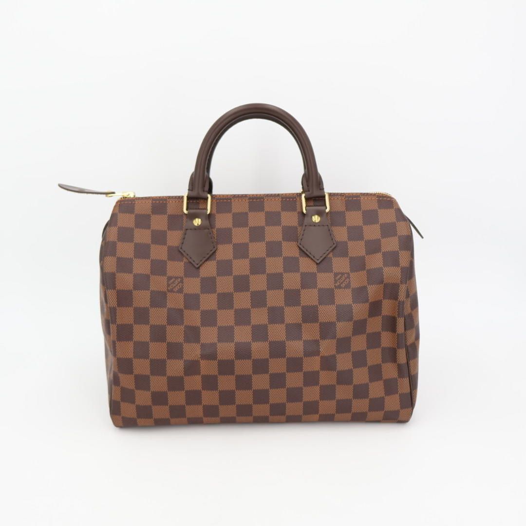 ルイヴィトン LOUIS VUITTON ダミエ スピーディ 30 ハンド バッグ エベヌ N41531 ブラウン ゴールド 金具 Speedy 30  - メルカリ