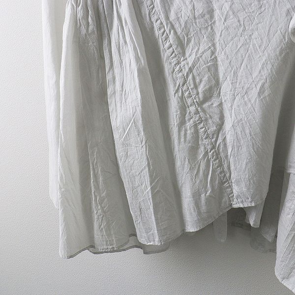 TOUJOURS トゥジュー シルクコットン ギャザー カシュクール ブラウス 