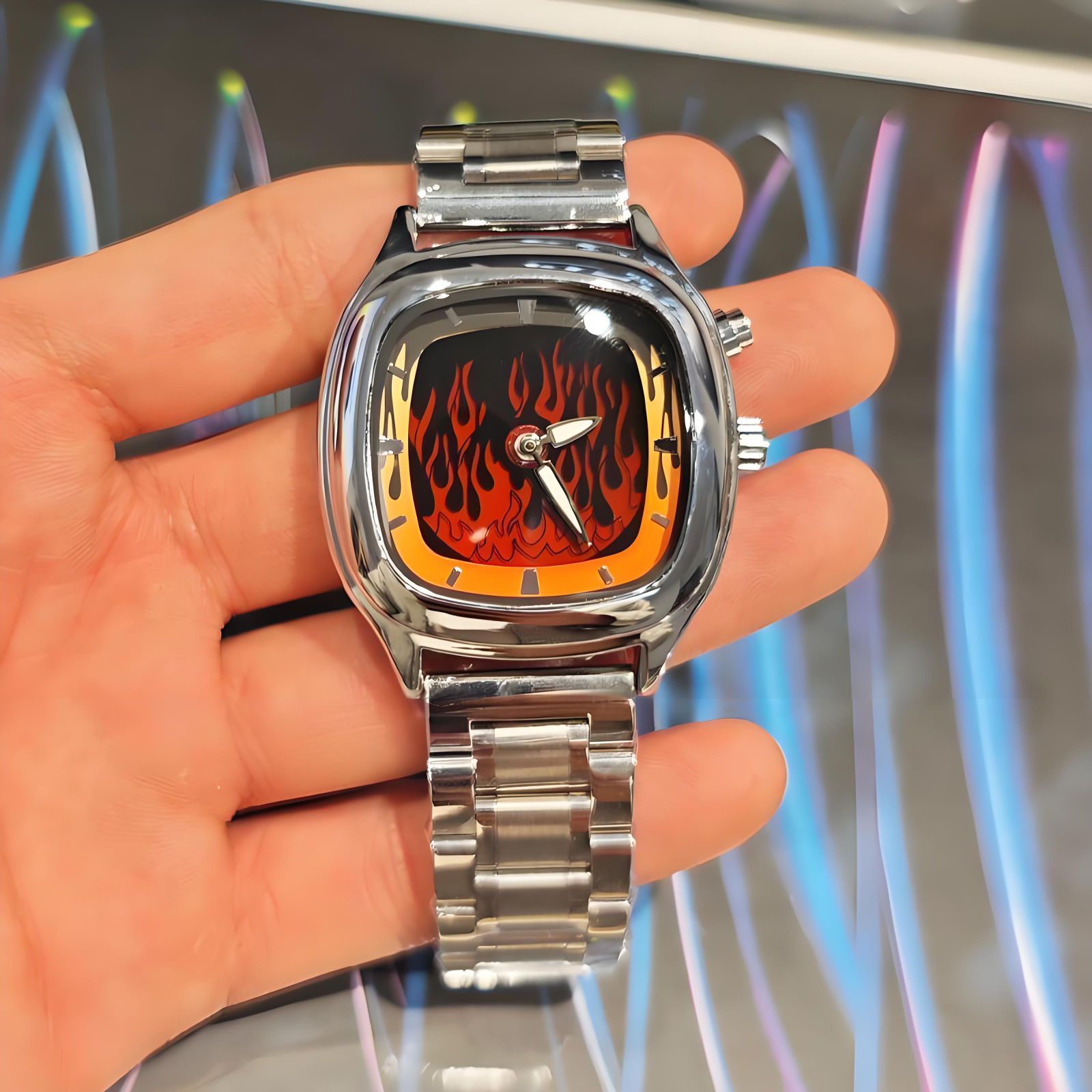 Y2k 腕時計 y2k flame graphic ケルシウムウォッチ 腕時計 プレゼント 男女