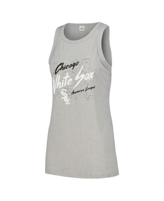  ソフト アズ ア グレープ レディース タンクトップ トップス Women s Gray Chicago White Sox Gauze High Neck Tank Top キャミソール トップス