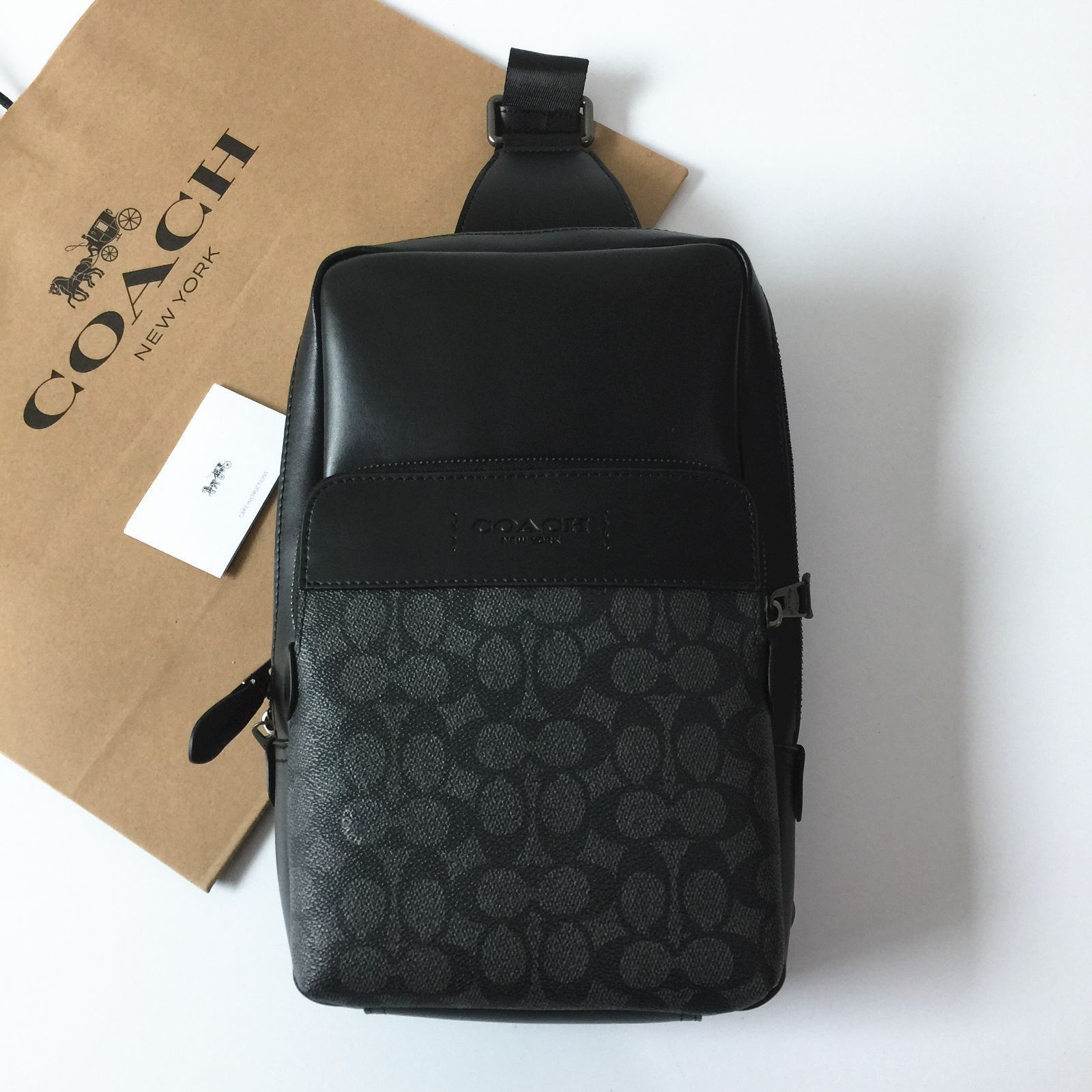 【セール中】COACH コーチバッグ 69303 ブラック ボディーバッグ ベルトバッグ ウエストバッグ クロスボディー ショルダーバッグ  斜めがけバッグ メンズバッグ クロスボディー アウトレット品 新品未使用