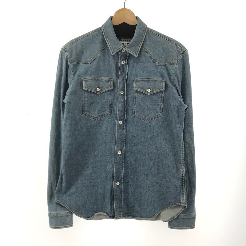 【中古品】 MAISON MARTIN MARGIELA メゾン マルタン マルジェラ S50DL0255 DENIM WESTERN SHIRT デニム 長袖 シャツ サイズ：44 カラー：ブルー メンズ 【141-250204-mh-03-fuz】