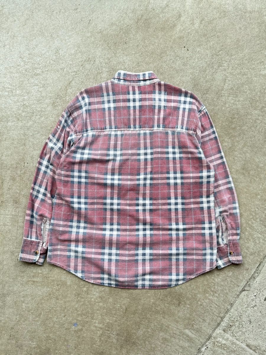 90s 00s プリントネルシャツ ピンク ボロ フェード L - メルカリ
