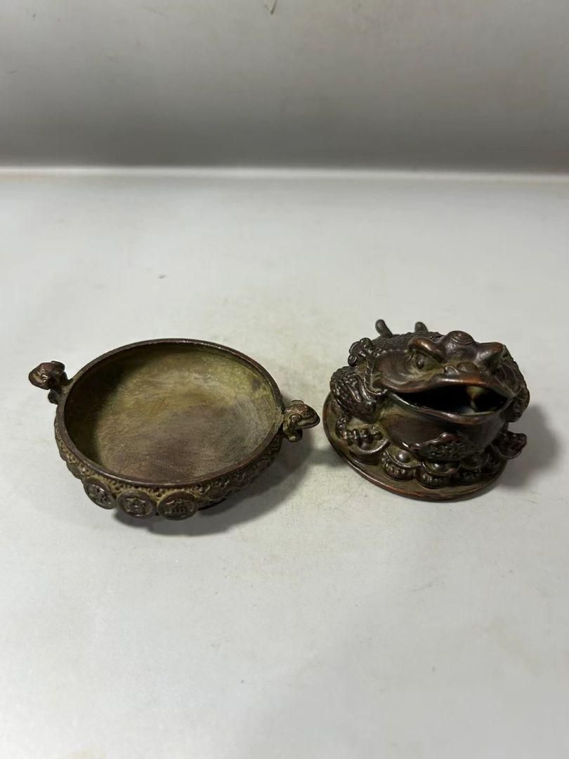 銅器 聚宝盆 香炉 工芸品 装飾品 美術品 置物 銅製 蟾蜍香炉 聚宝盆 薫香炉 香道具 工芸品 置物 - メルカリ