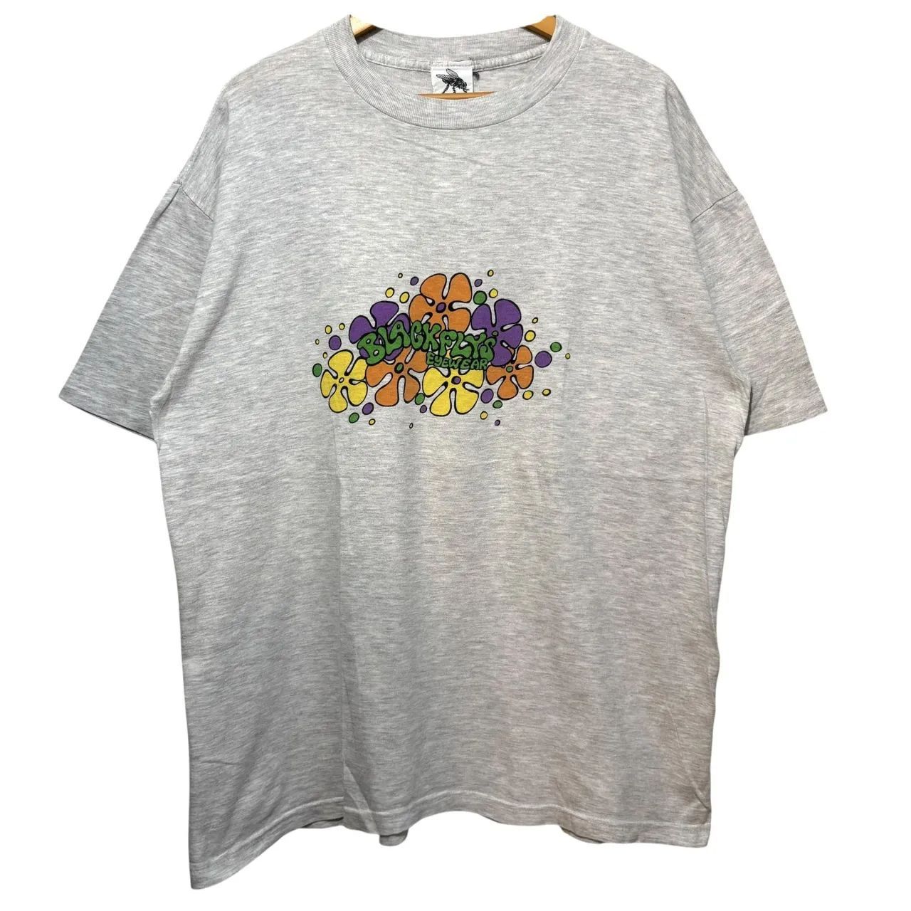 USA製 90s BLACK FLYS S/S TEE ブラックフライ Tシャツ L 霜降りグレー 