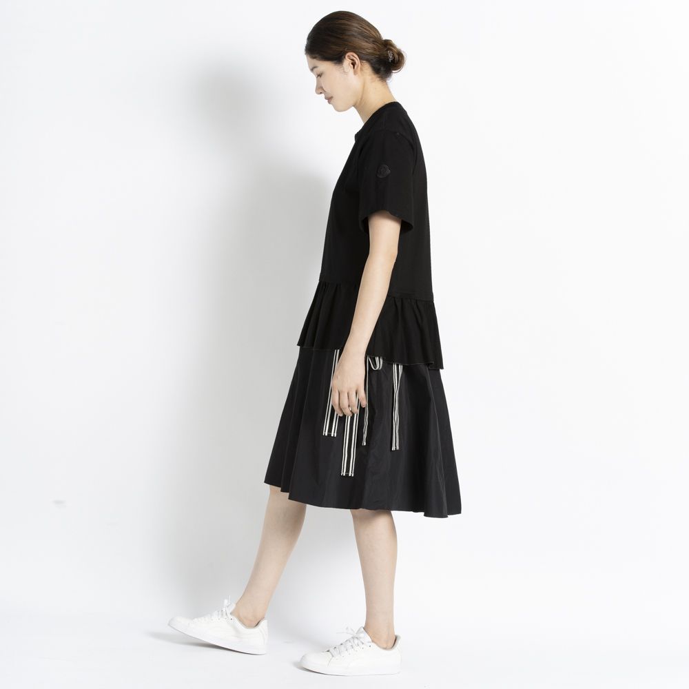 モンクレール MONCLER ワンピース Tシャツワンピ ブラック - メルカリ