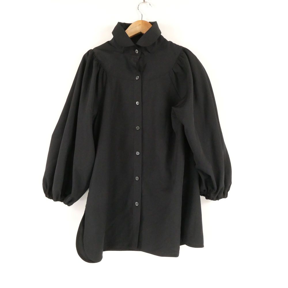 AD2017 archive 丸襟袖フリルブラウス 黒 AD2017 archive 異素材フリルドッキング丸襟ブラウス 黒 2025年最新