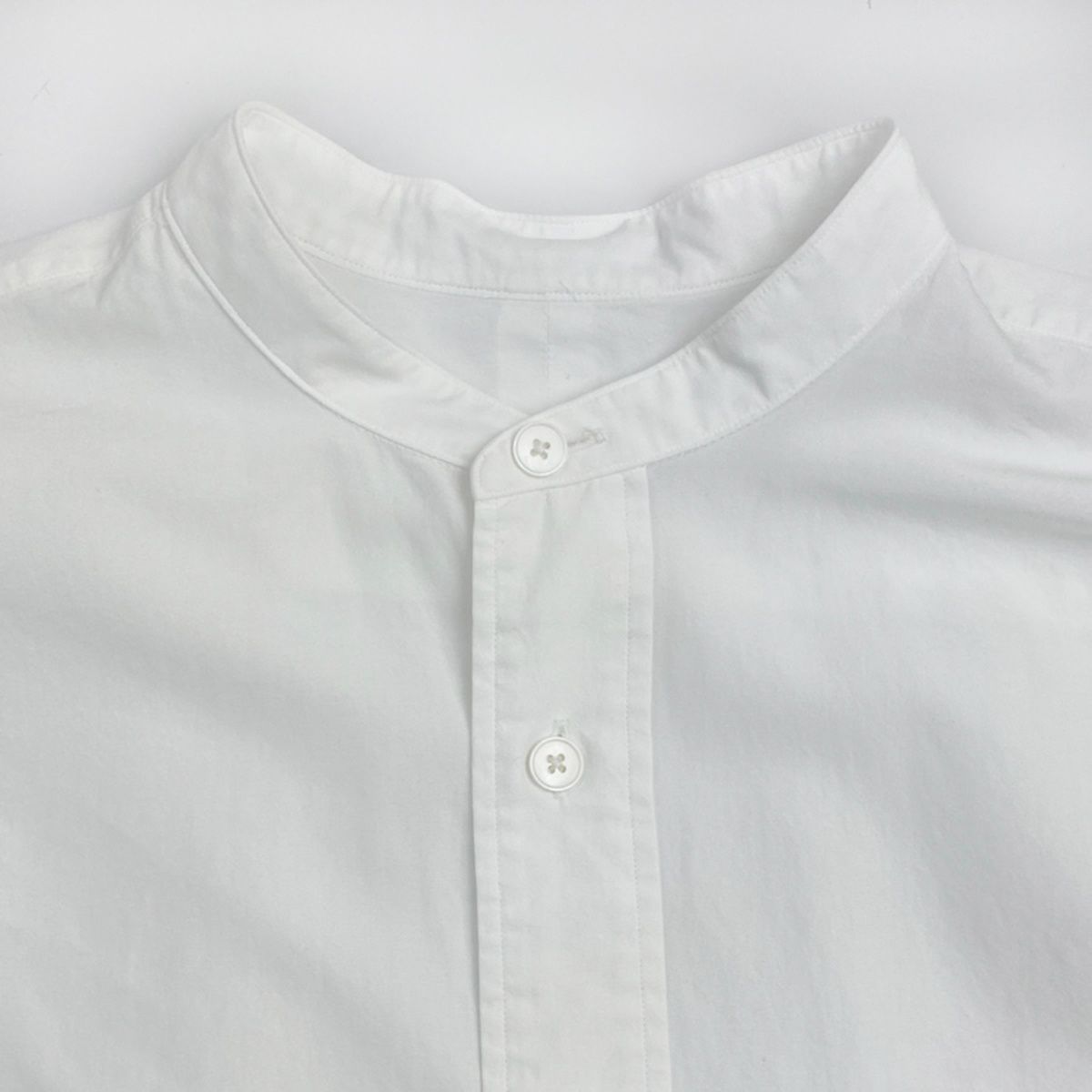 COMOLI コモリ 21AW バンドカラーシャツ U03-02002 ホワイト 0 COMOLI コモリ 21AW バンドカラーシャツ U03-02002 ホワイト 0