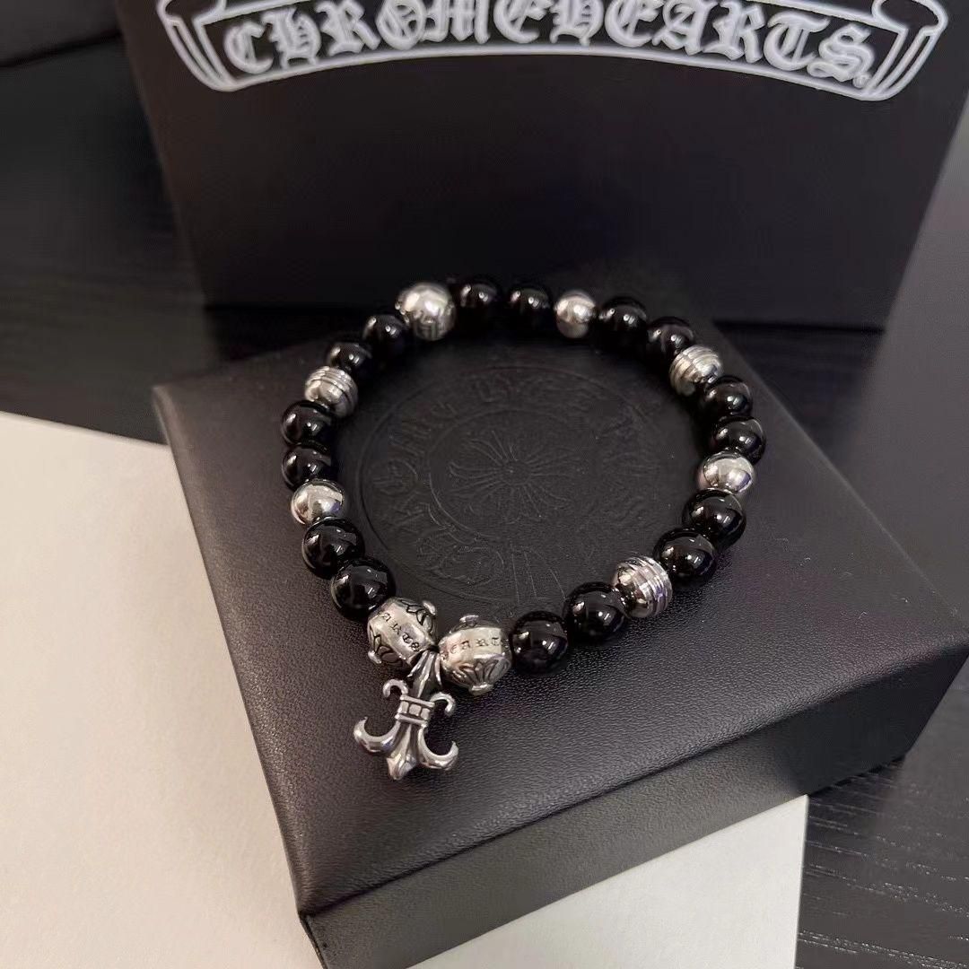 ✨新品✨クロムハーツ Chrome Hearts ブラックビーズブレスレット  @July jewelry