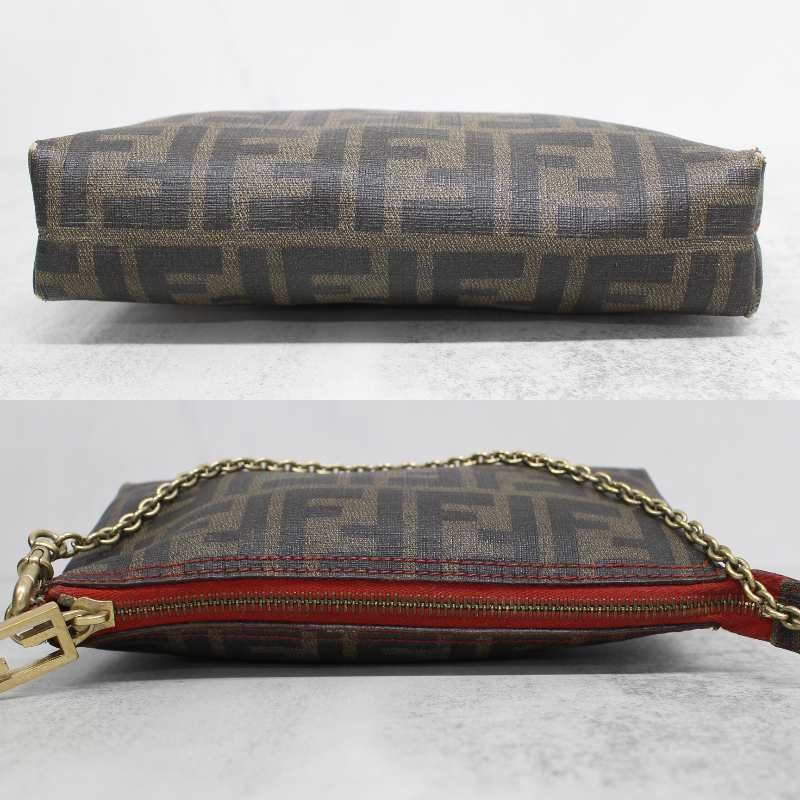 フェンディ FENDI 総柄　ポーチ　チェーンポーチ FENDI - フェンディ ズッカ柄 チェーン ポーチ レディース