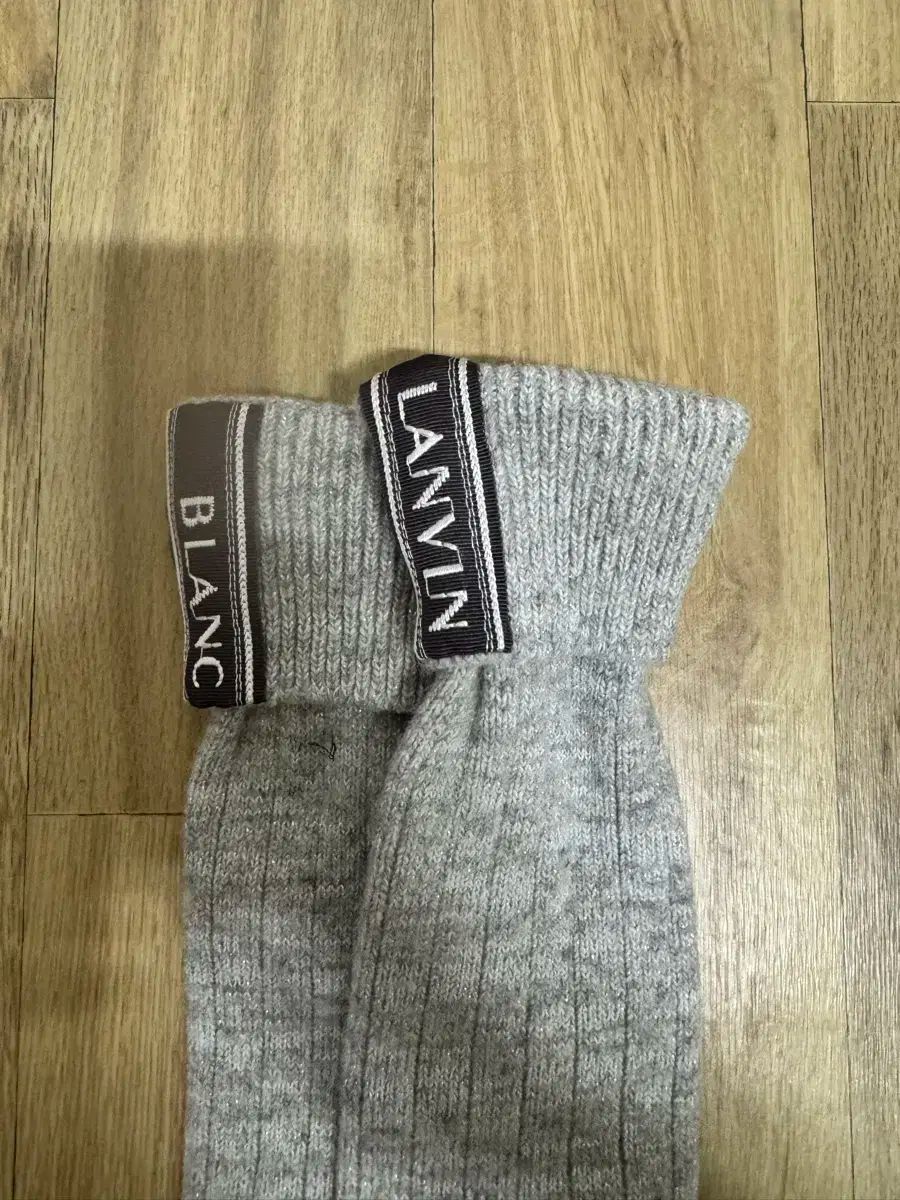 LANVIN ブラン ニーハイソックス ウール素材 オーバニーソックス 感