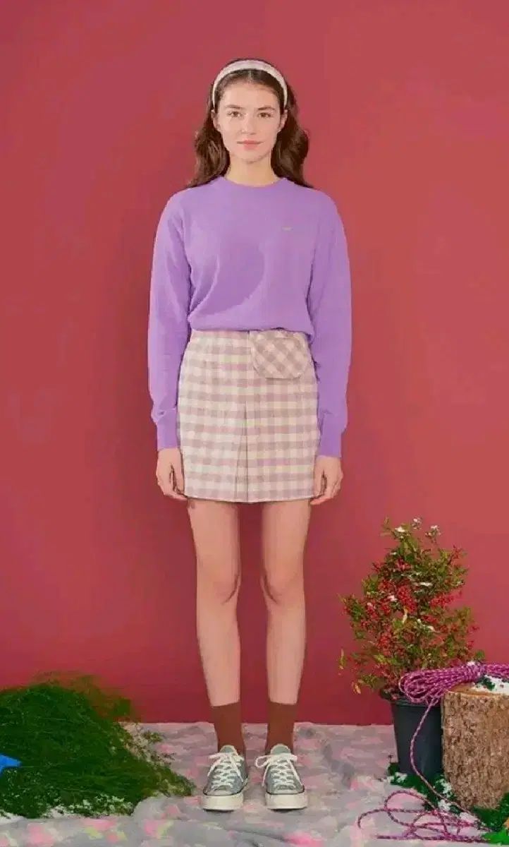 Margarin Fingers マーガリンフィンガーズ ウール チェック ミニスカート